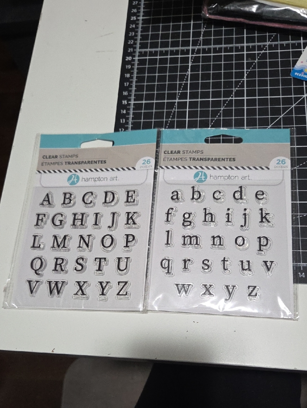 Alphabet Capitols & Lowercase clear stamp sets.